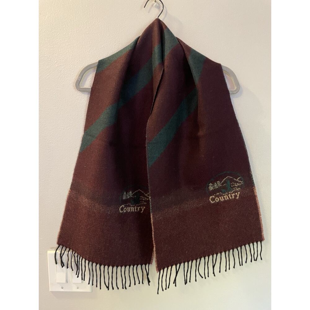 Danielli Wool Scarf Shawl Country Man Dog Woods Scene Made in Italy Old Money